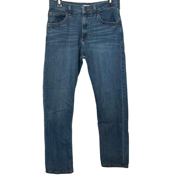 WRANGLER CLASSIC STRAIGHT HI-RISE DENIM JEANS, WOMENS, 16 REG, DENIM BLUE, ZIP - Picture 1 of 12